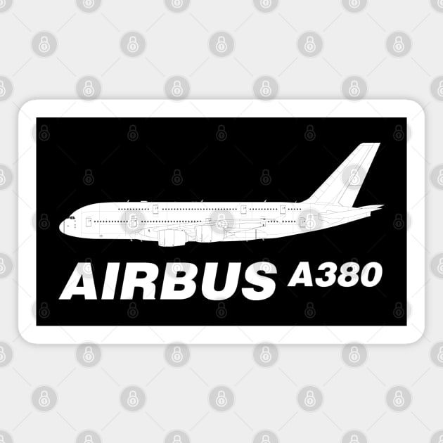 Airbus A380 Line Drawing Magnet by SteveHClark